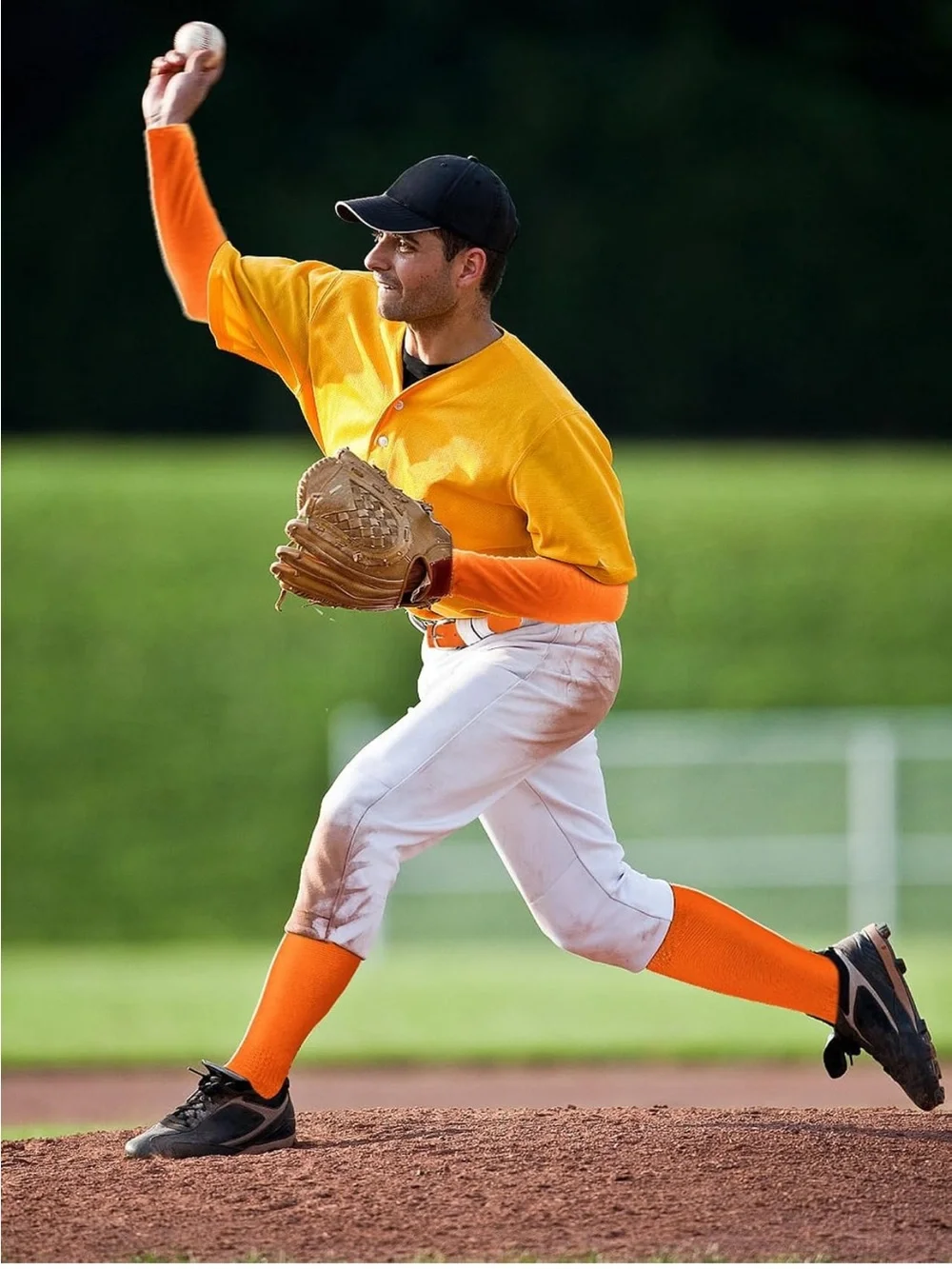 ROLVNHTV Adult Baseball Softball Combo Set Orange Socks Belt Arm Sleeves NEW⁠